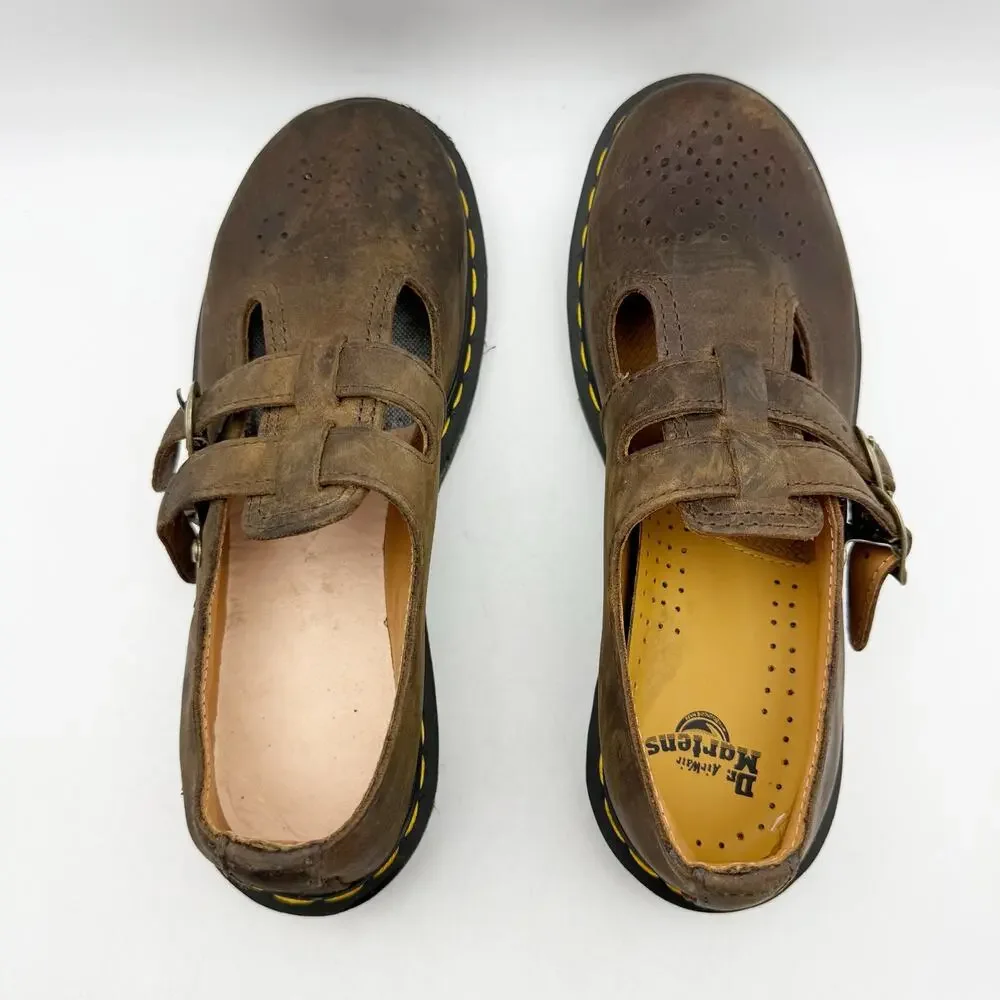 Dr. Martens Womens 8065 Mary Jane Shoes EU 38 US 7 Brown Leather EUC